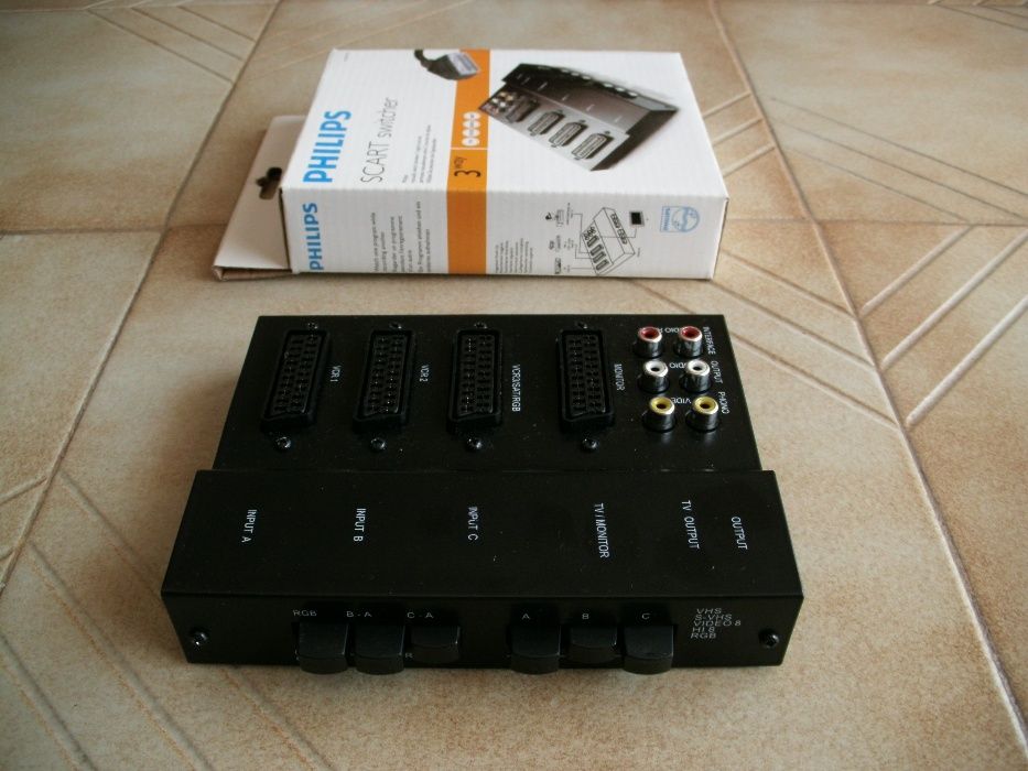 Caixa de ligações Scart + cabo scart de Audio LR