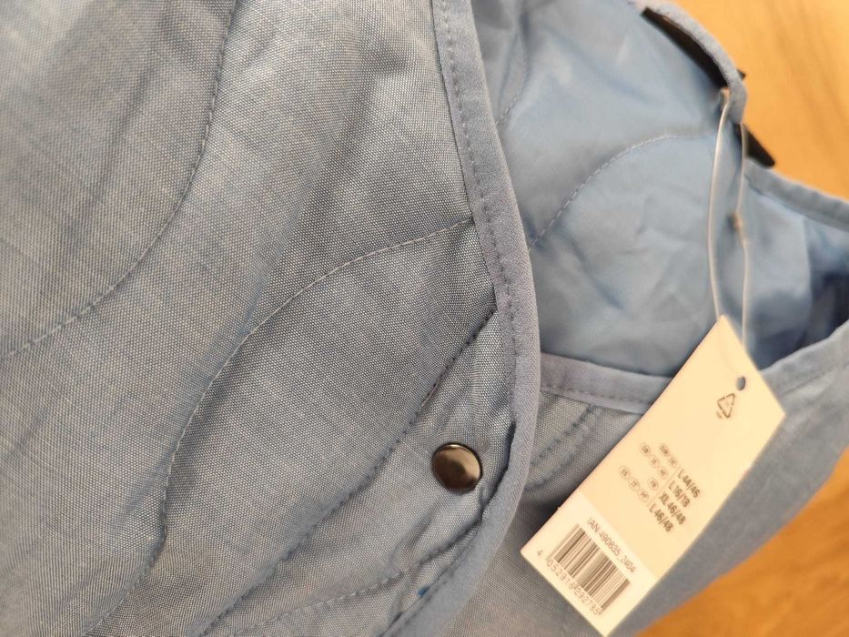 Nowa kurtka damska pikowana 44/46 L/XL/XXL niebieska pudełkowa