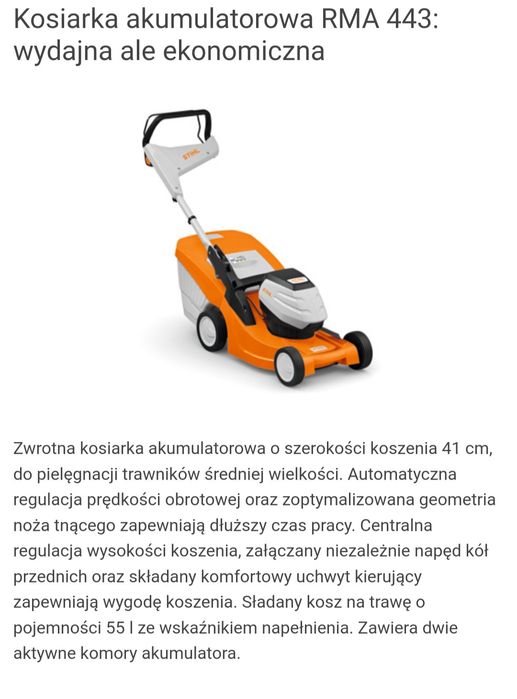 Kosiarka akumulatorowa STIHL RMA 443 C