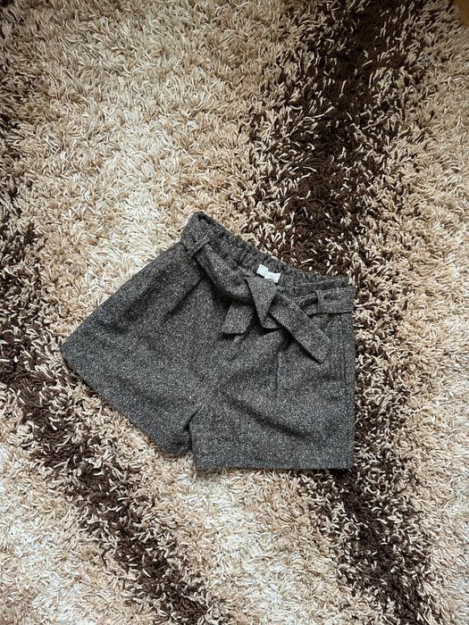 Шерстяні шорти від зара. Zara теплі шорти із завишеною талією