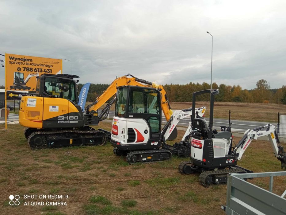 BOBCAT E10z Minikoparka Kpl. 3 Łyżek Szybkozłącze NOWA 2025r. FV GW