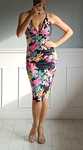 Dopasowana sukienka Miss Look 10/38 w kwiaty