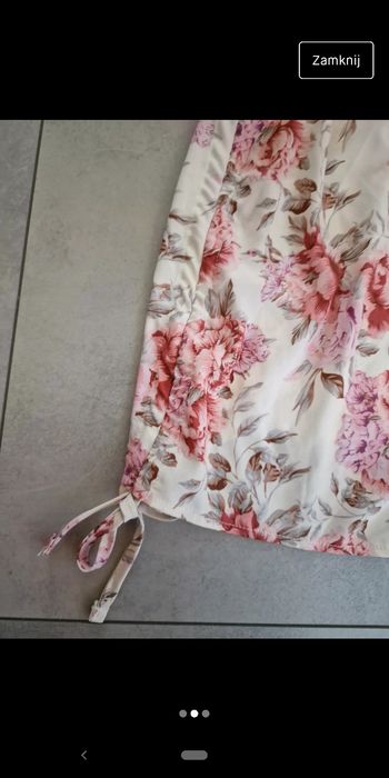 Sukienka w kwiaty hiszpanka bufki midi mini ze ściągaczem wesele