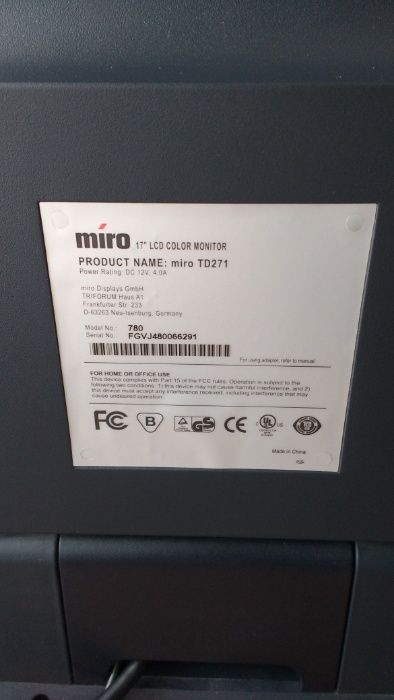 HIT! Monitor 17" LCD MIRO TD271