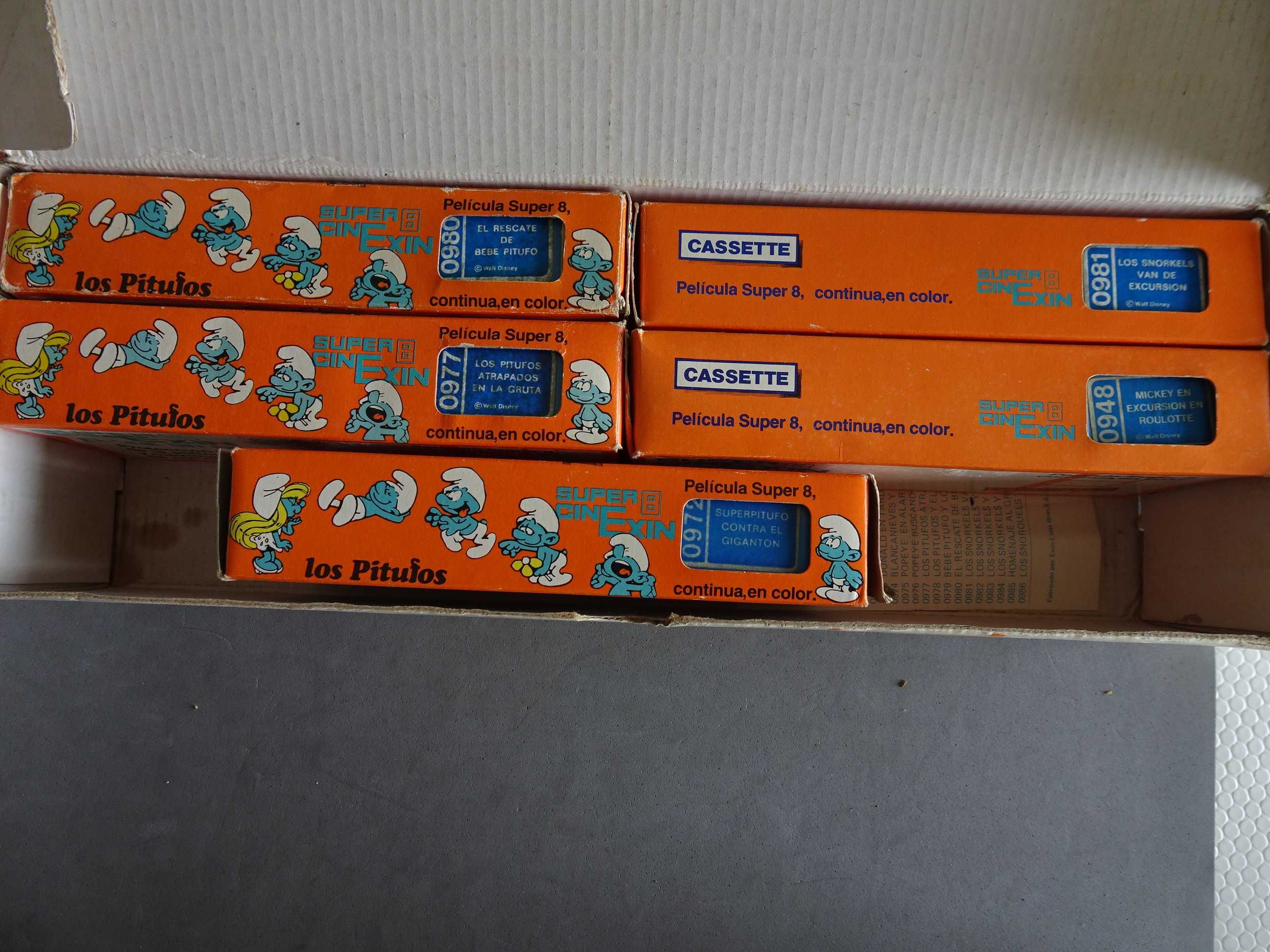 Caixa com 5 cassetes Super 8 CinExin