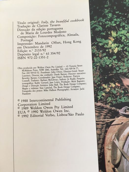 Livro “O mais belo livro de cozinha de Italia”
