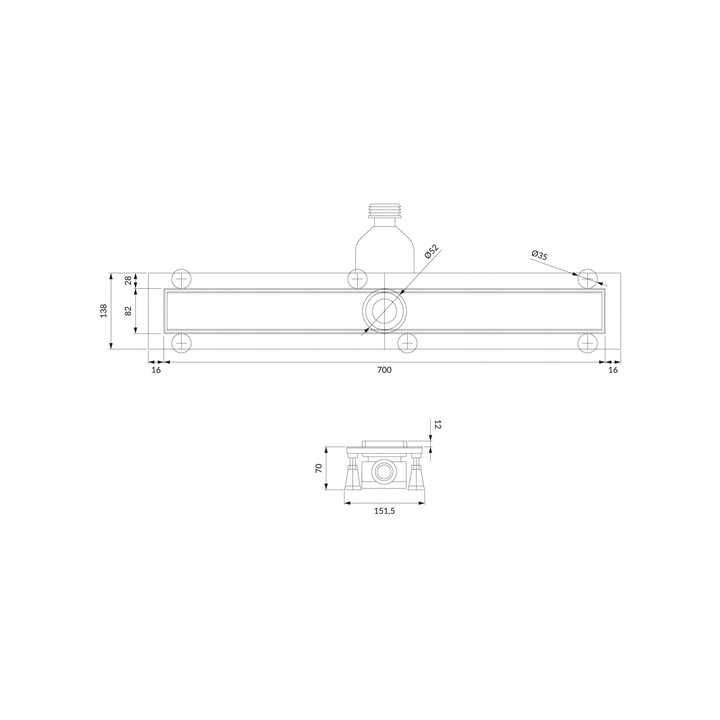 Odpływ liniowy OMNIRES LOWFIX 70 cm