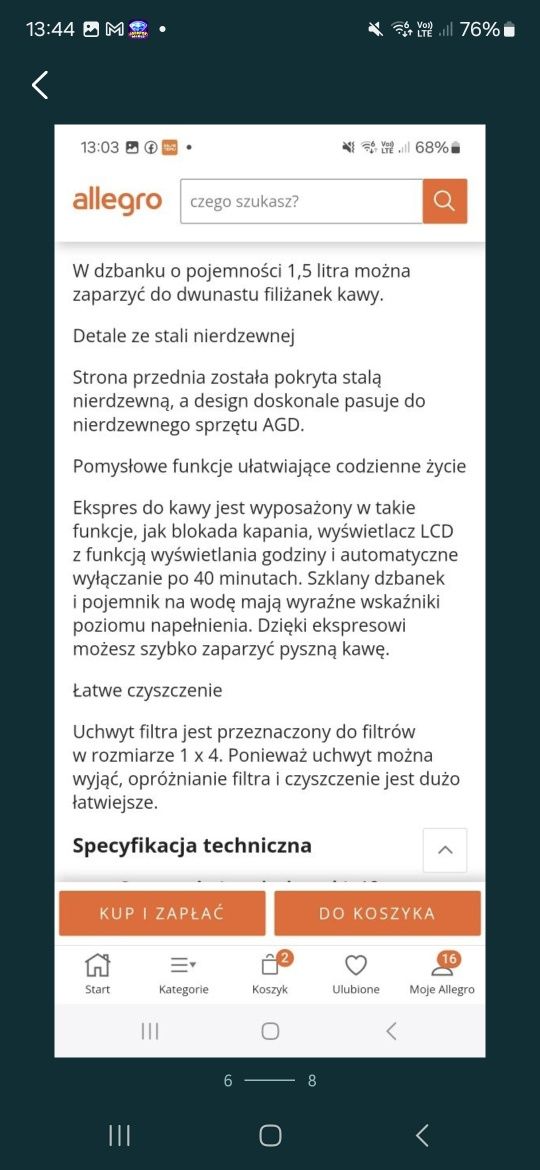Ekspres przelewowy i młynek
