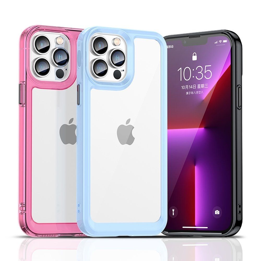 Etui Sztywny Pokrowiec Z Żelową Ramką Do Iphone 12 Pro Max Niebieski