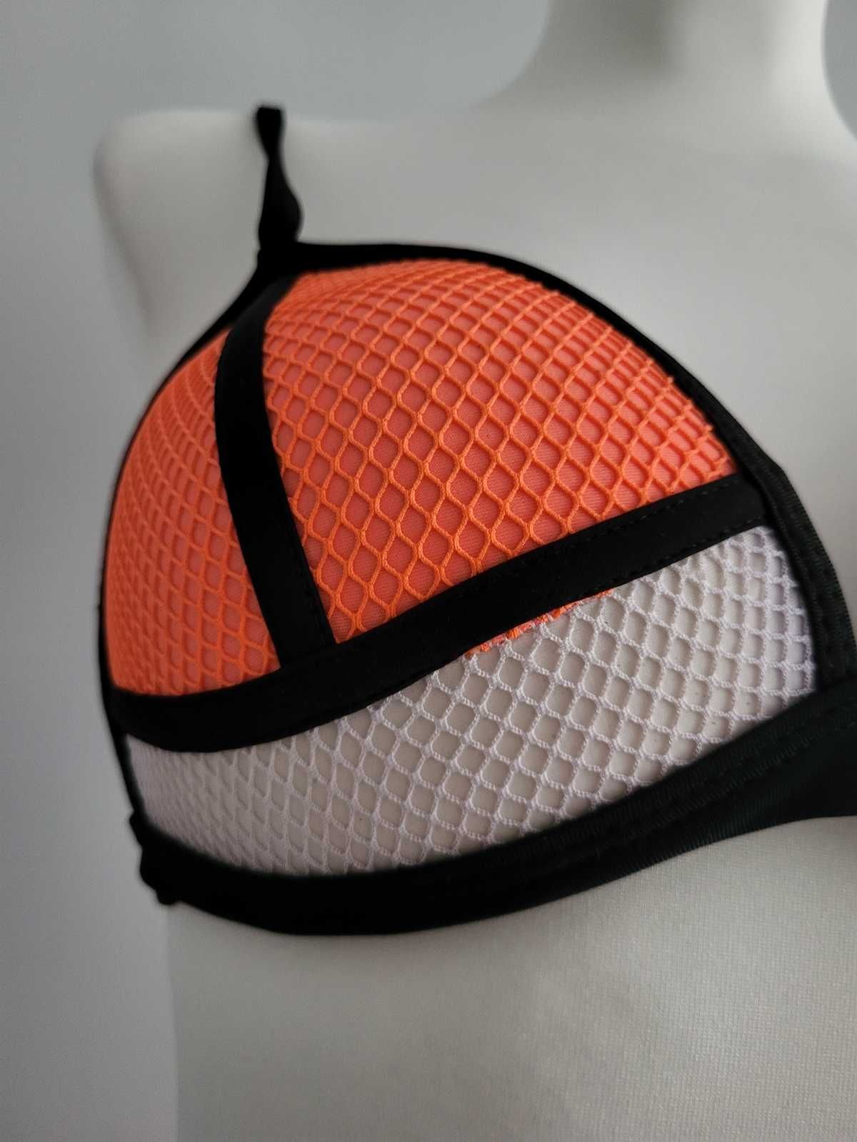 Strój dwuczęściowy bikini siateczka L XL usztywniane miseczki nowy