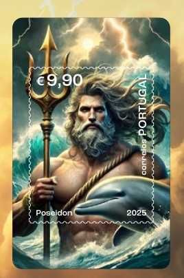 CRYPTOSTAMP NFT autoadesivo - POSEIDON (Deus dos Mares) - 2025
