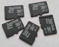 5 x Karta pamięci microSD HC 16gb Class 10 micro SD 16 GB ( 5 kart )