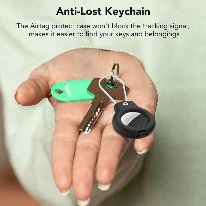 2 szt Etui brelok zawieszka bagażowa do Apple AirTag Air Tag czarna ró