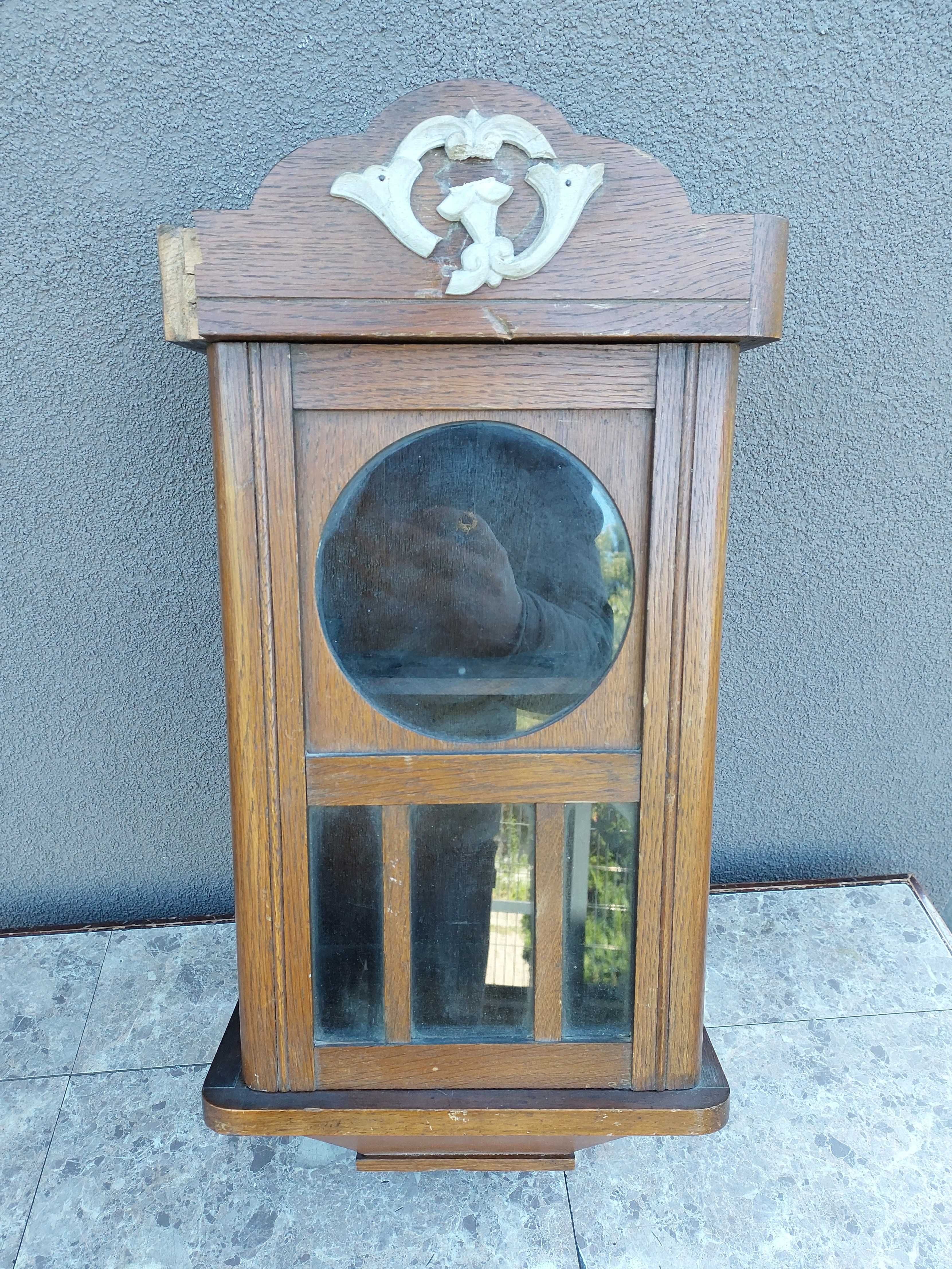573 Skrzynia obudowa starego zegara Mauthe miniatura szafka