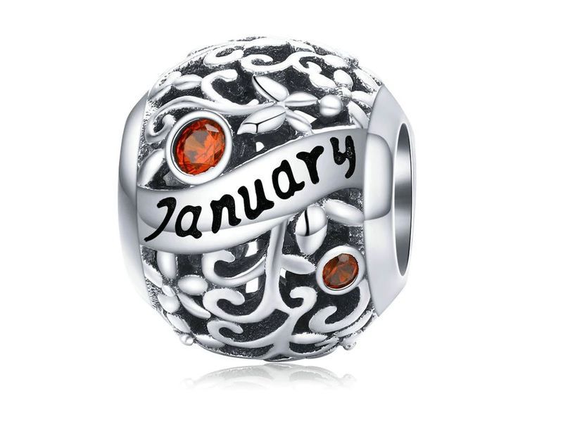 Srebrny Koralik Charms Beads Miesiąc Month Styczeń Charm214