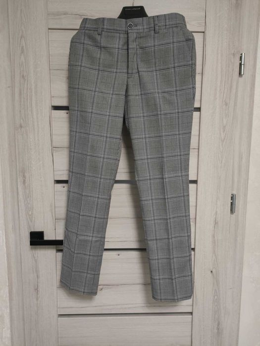 Spodnie męskie  garnituru eleganckie krata szare  Giacomo Conti 176/86