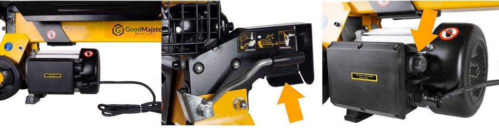 Łuparka do drewna hydrauliczna indukcyjna 10 ton rębak na stojaku