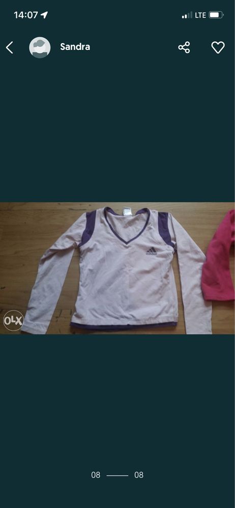 Zestaw paka markowej odzieży ADIDAS  dla dziewczynki roz. 128