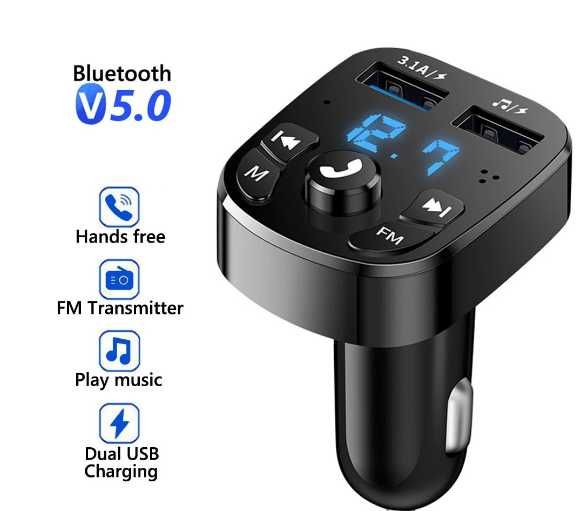 FM Модулятор Car Bluetooth.  USB 3.1A. Быстрая зарядка. Швидка заряд.