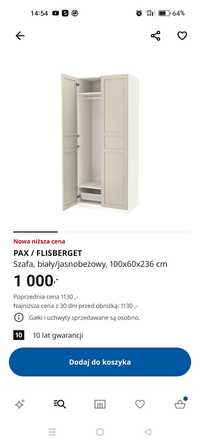 REZERWACJA Szafa pax 100x60x236