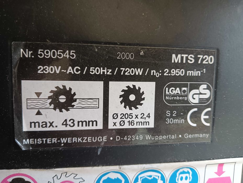piła stołowa GERMANY 720W  230V  przecinarka ukośnica