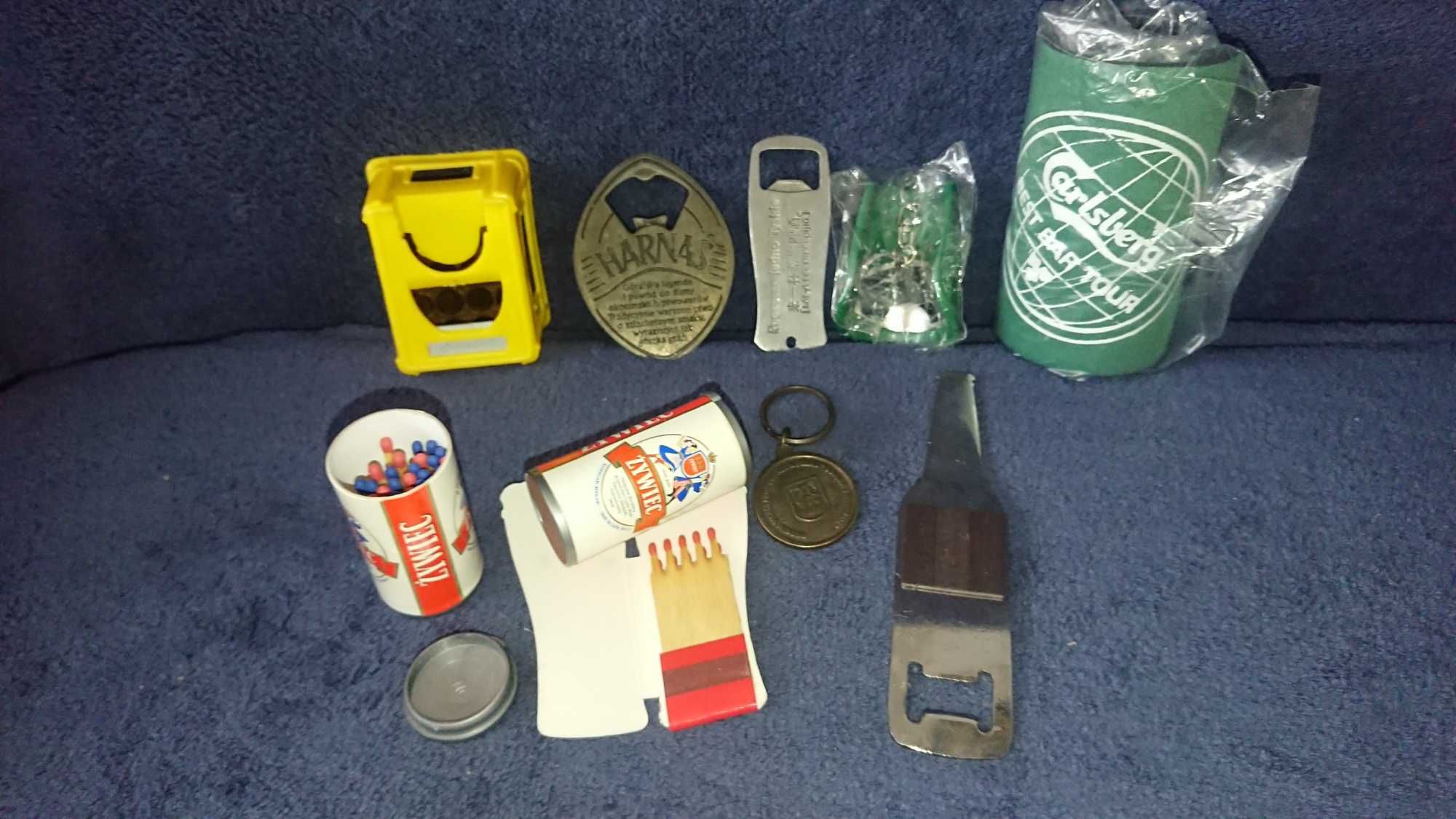 Stare breloki otwieracze do piwa zapałki i inne gadżety