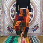 Spodnie - Patchwork - Nomad Sari – Pomarańczowe Tony – Nepal - S/M