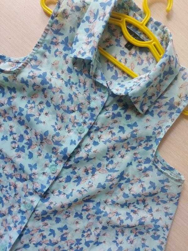 Дитяча повітряна блуза блузка сорочка без рукавів на ґудзиках