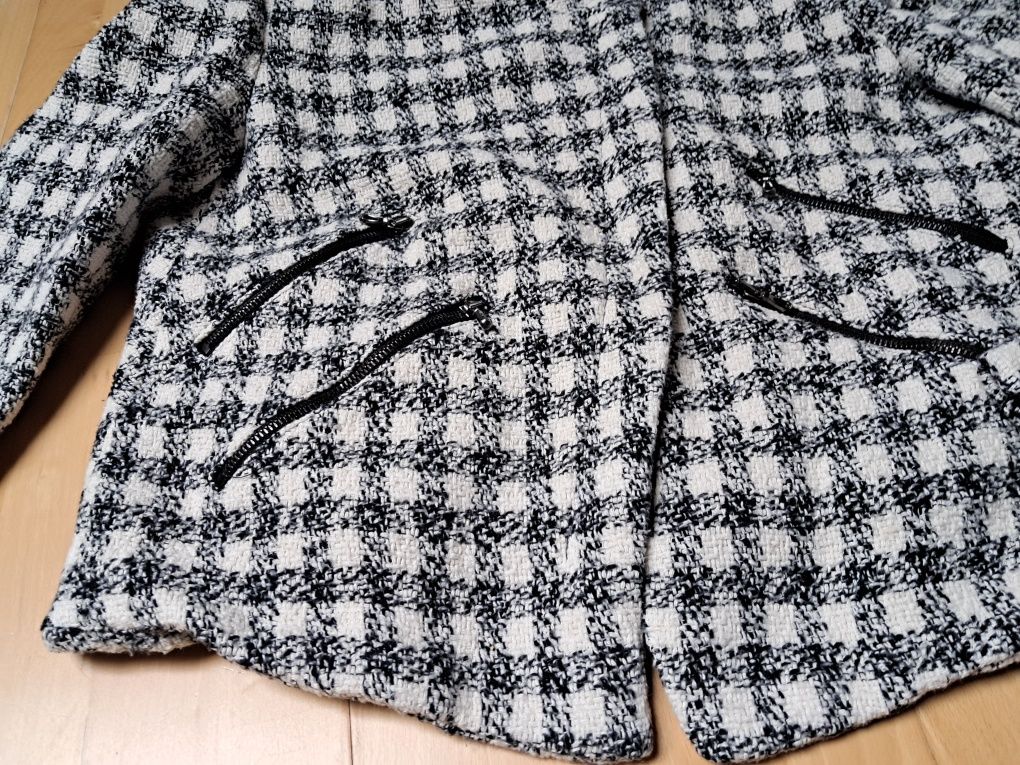 Marynarka tweedowa boucle Zara rozmiar L