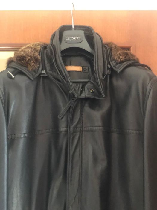 Шкіряна чоловіча куртка пальто