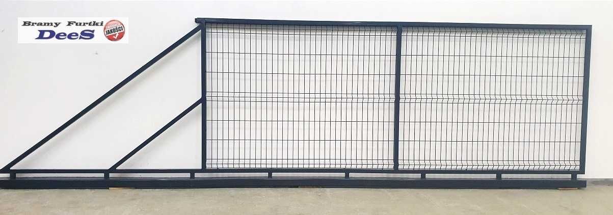 Brama przesuwna panel 3D 4000x1500 w komplecie monterskim