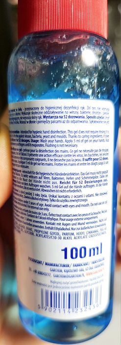 Żel antybakteryjny z dozownikiem, bez spłukiwania 100 ml