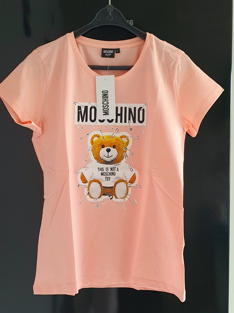 Moshino T-shirt Miś Tedy Kolor Brzoskwinia 38