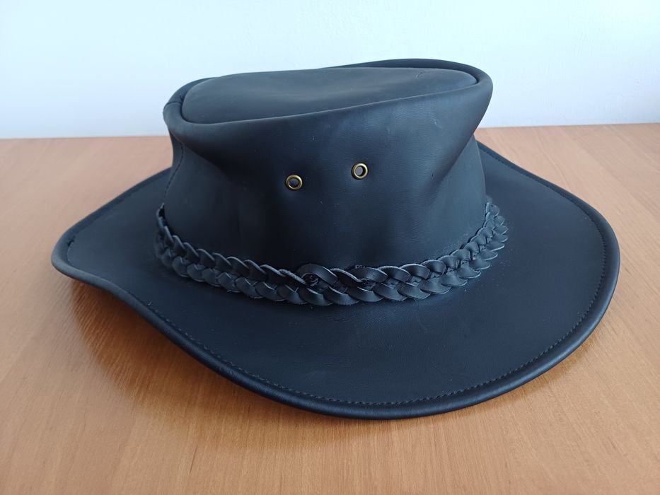 Натуральная кожаная шляпа HAWKINS ориг Австралия 58 см