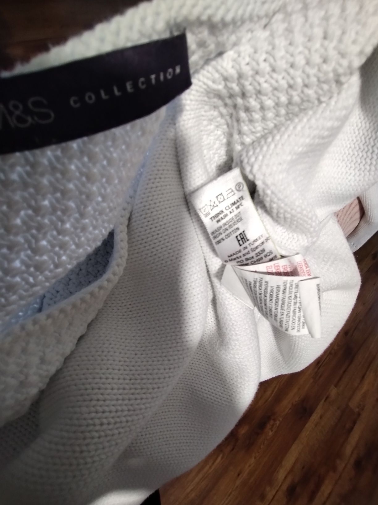 Biały sweter bawełniany  marki  Marks Spencer 40
