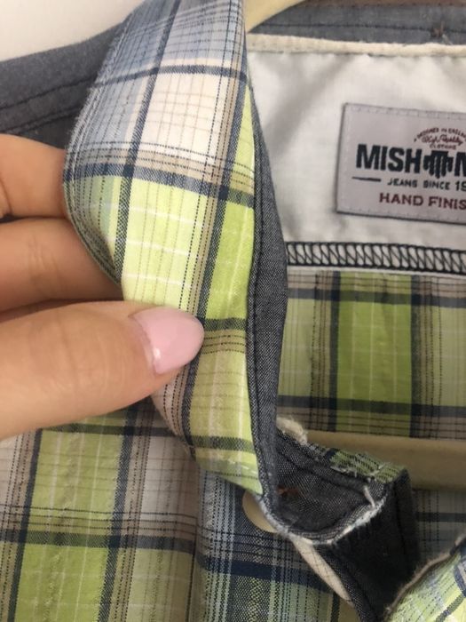 Męska koszula w kratę niebieska zielona Mish Mash ZARA