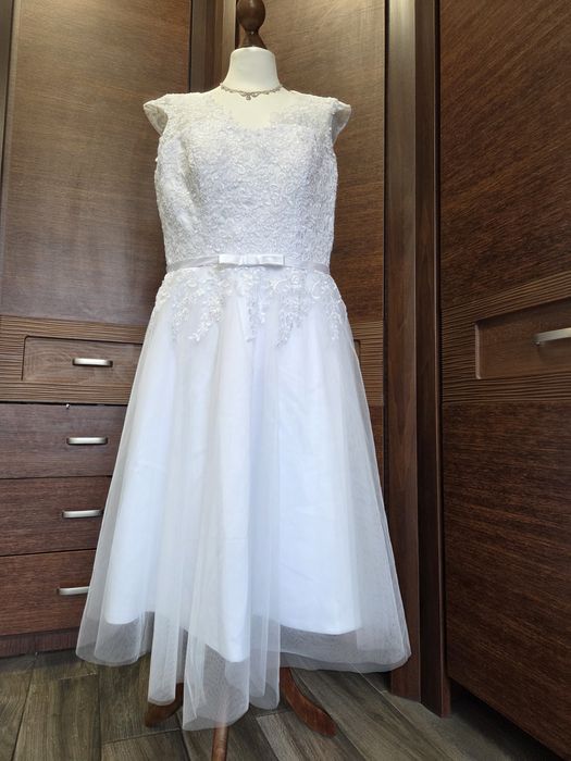 Suknia ślubna 7/8 śnieżna biel