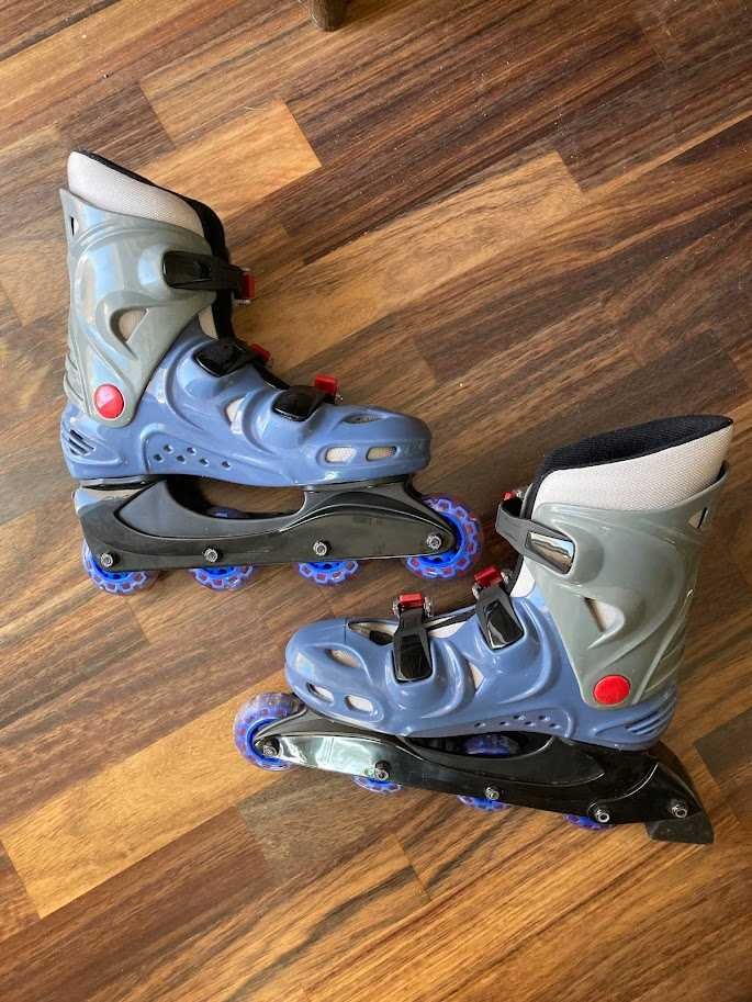 Rolki łyżworolki roller skates Action r 37 zestaw ochraniaczy jak nowy