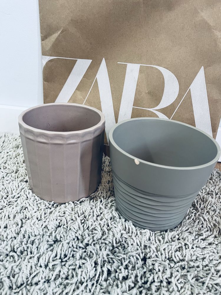 Piekne ceramiczne brazowe doniczki