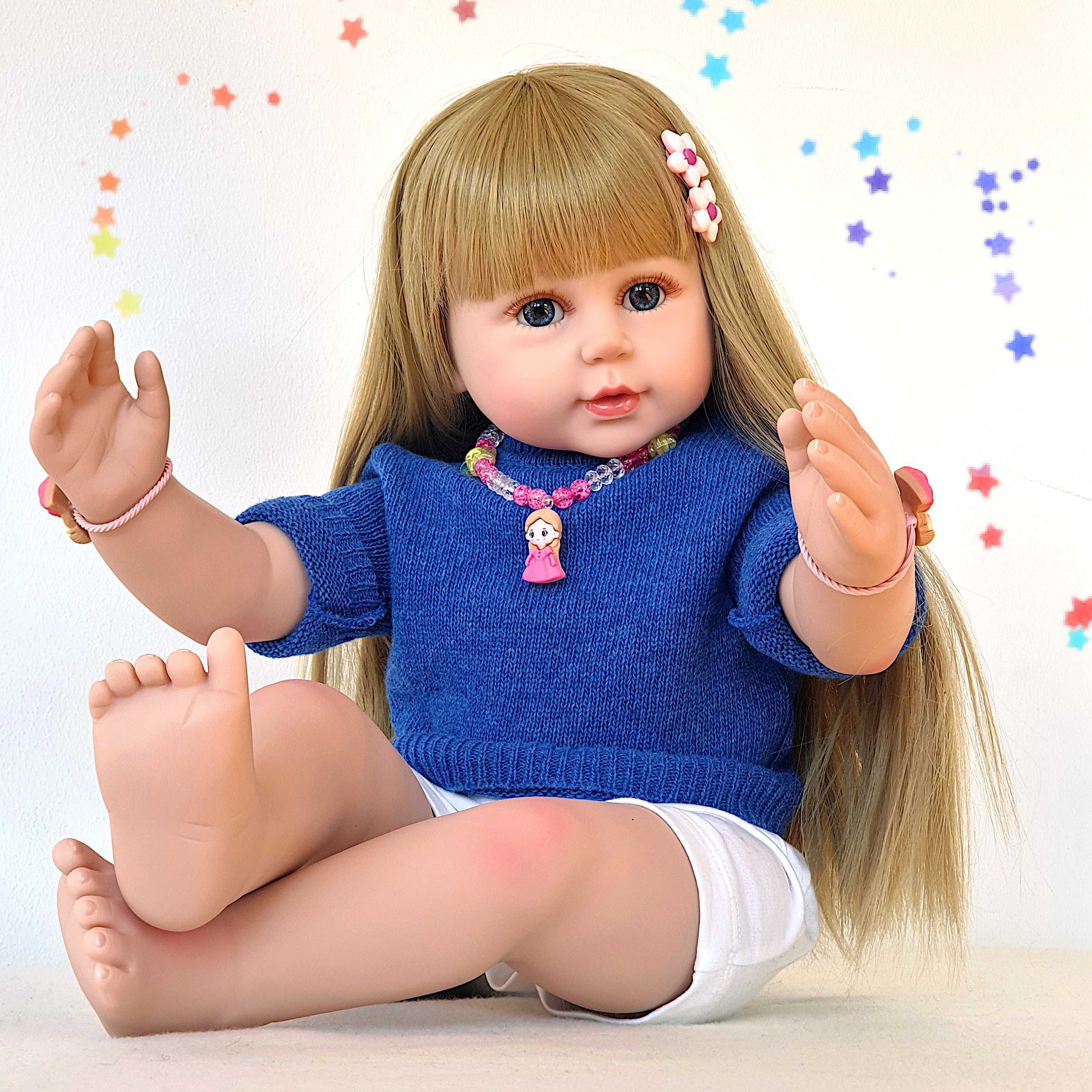 Boneca realista bebé reborn , 60cms, corpo de tecido (Novo Artigo)