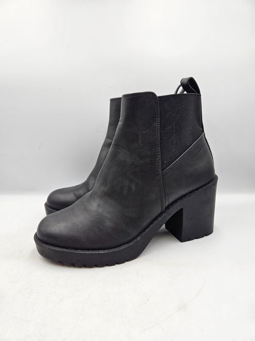 Botki Damskie Na Słupku H&M Czarne Rozmiar 36