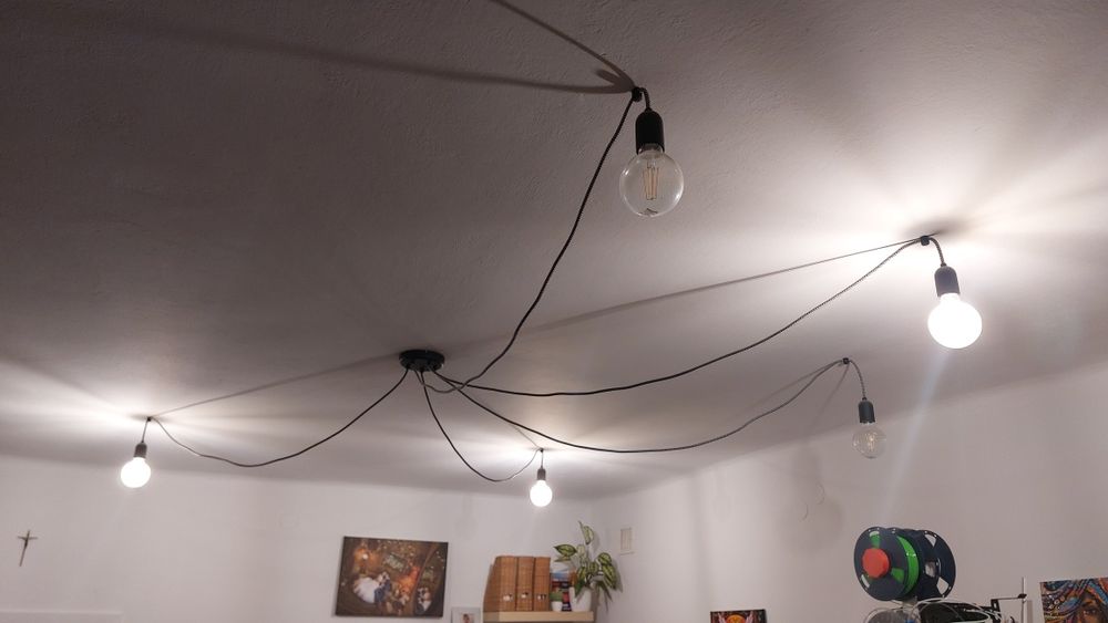 Lampa sufitowa typu pająk - 5 żarówek