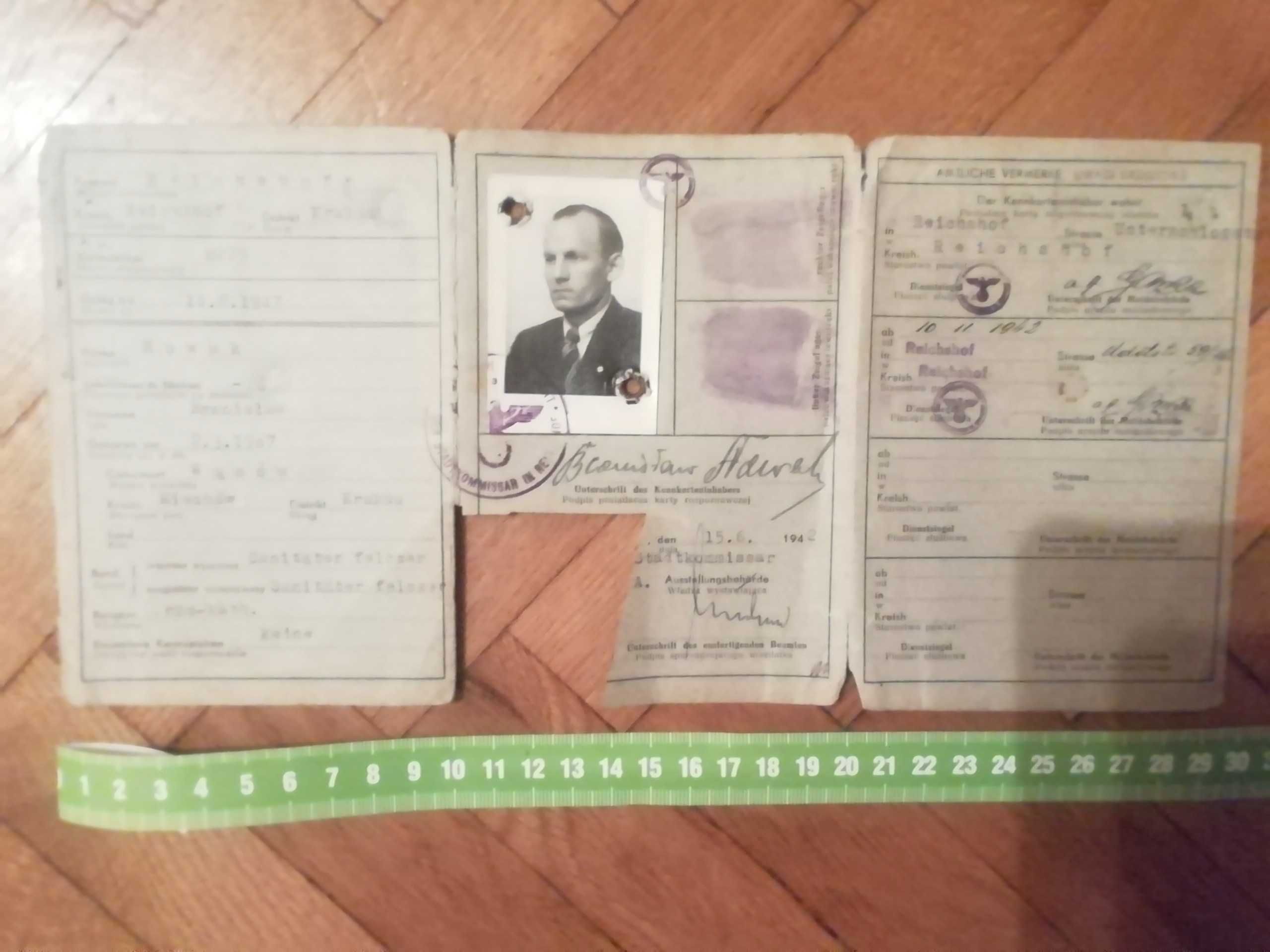 Kenkarta , karta rozpoznawcza oryginalna z okresu II wojny światowej