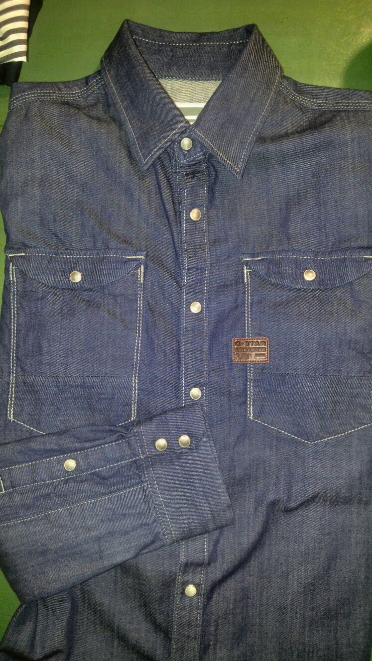 Mens Синяя джинсовая рубашка G-Star Ranch p.M