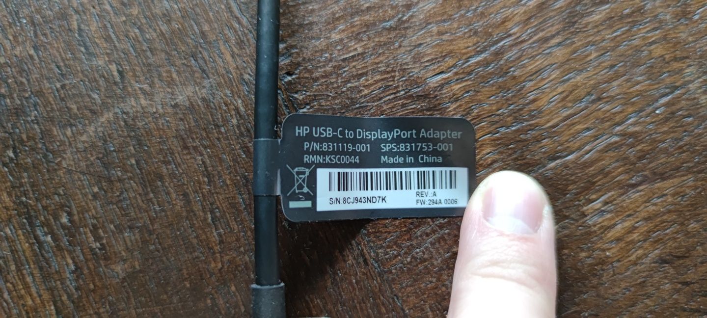 ADAPTER USB-C --> DisplayPort HP