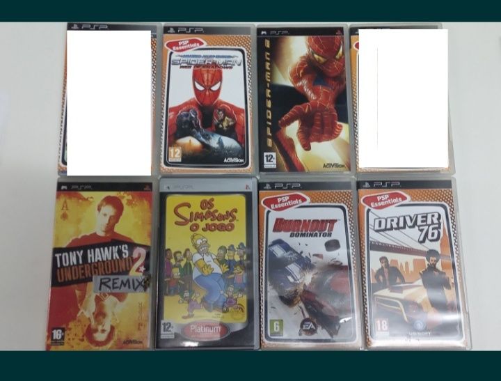 PSP jogos Harry Potter, Lego, Burnout, Spiderman, street fighter, Buzz