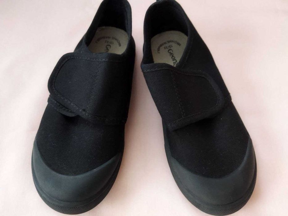 Мокасини 32р. 21см чорні кеди тапки змінне взуття тапочки на липучці