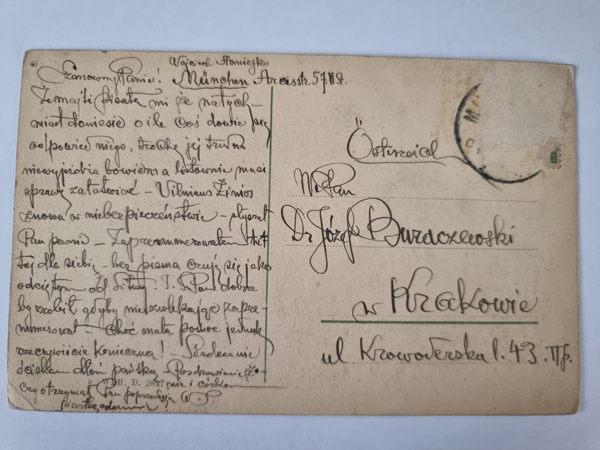 Kartka pocztowa Monachium Niemcy początek XX wieku