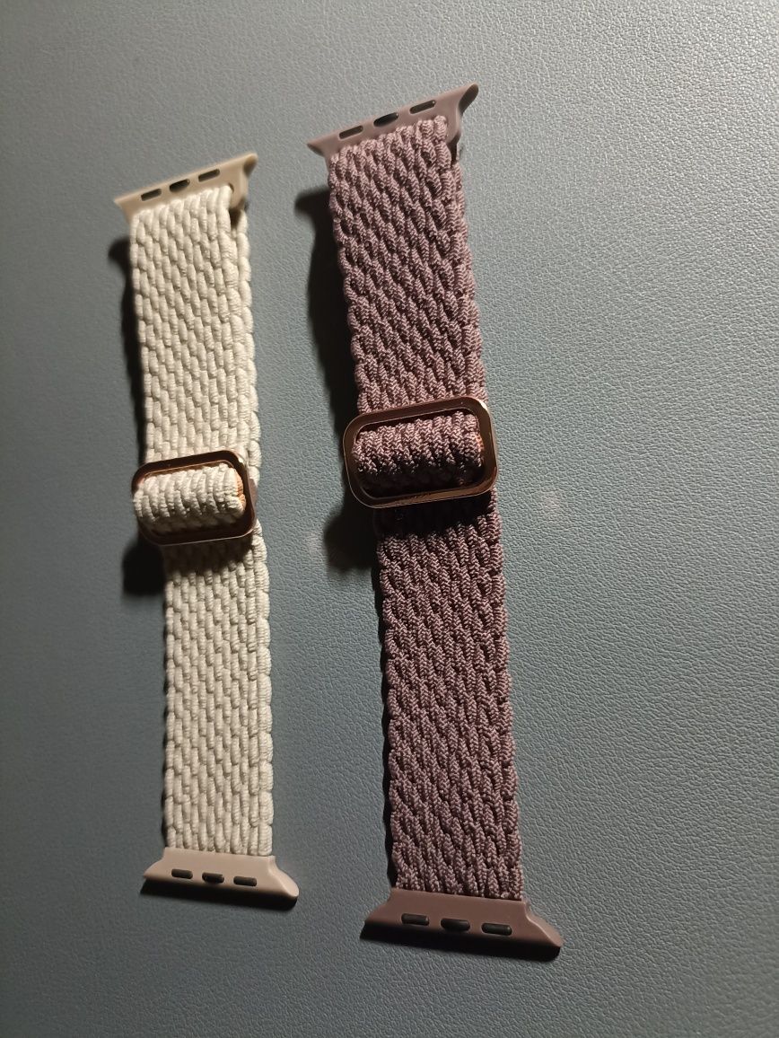 Zestaw dwóch plecionych pasków loop do zegarków Apple Watch 42/44/45/4