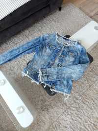 Krótka kurtka jeansowa roz 34 XS damska dla dziewczyny 164 cm